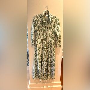 Green Floral Midi Dress